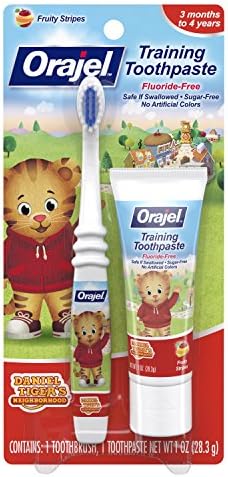 Orajel Toddler Thomas Toddler Training Toothpaste with Toothbrush, Tooty Fruity 1 oz (28.3 g)