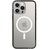 CASETiFY Compact iPhone 15 Pro Max Case [Slim and Sleek/Compatible with Magsafe / 4 ft. 2X Military Grade Drop Protection] - Clear Black