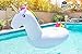 CAPTAIN FLOATY Giant Inflatable Unicorn Pool Float, Pool Toy, Huge 8-Foot Floatie (Giant Raft)