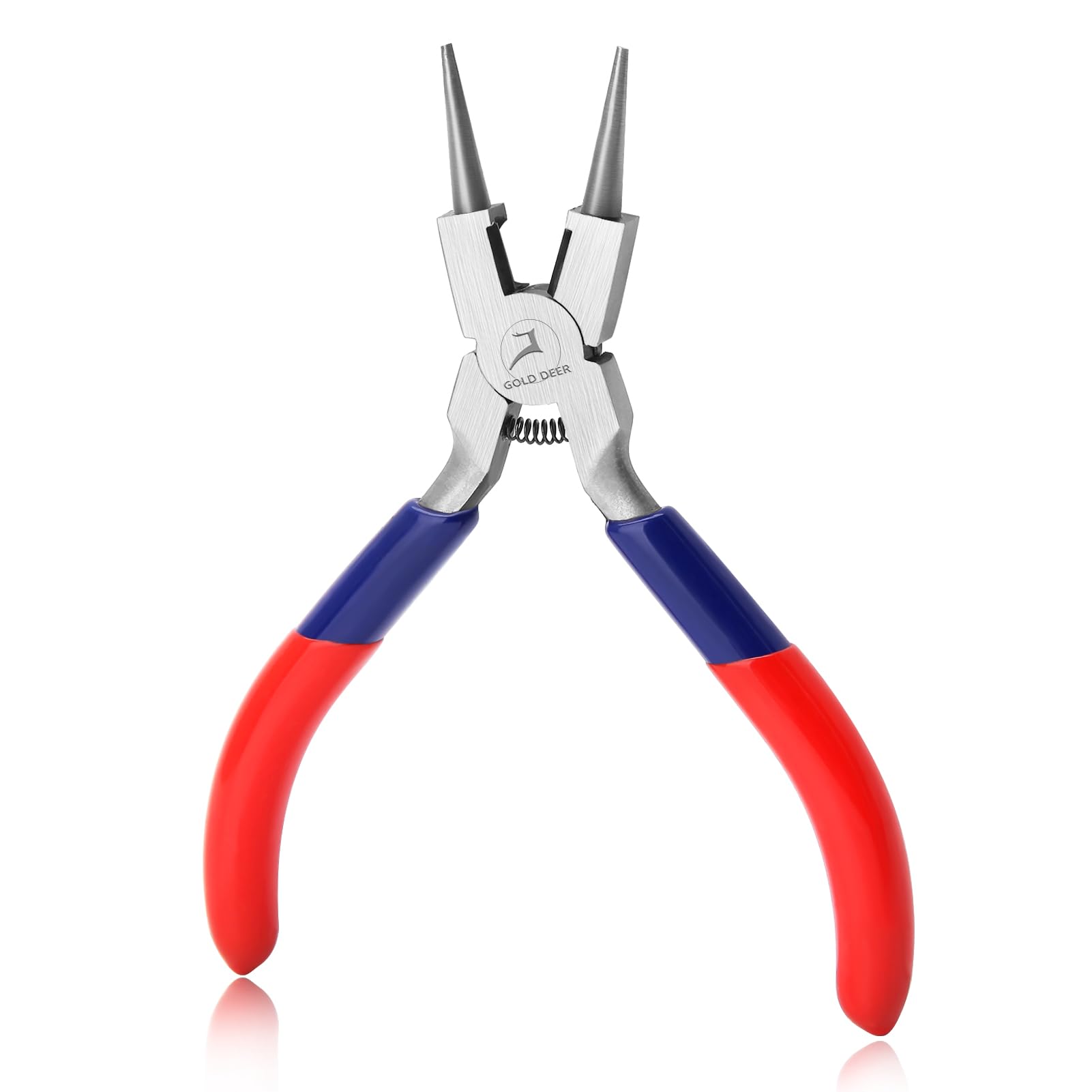 GOLD DEER Round Nose Pliers with Cutter - Micro Round & Miniature Pliers for Jewelry Making, Repair, Wire Wrapping & Beading
