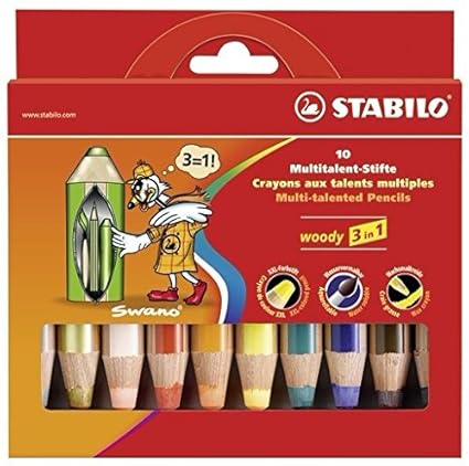 Aquarellfarbstift woody 10St Kartonetui mit Spitzer