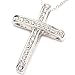 FC JORY White Gold Plated Rhinestone Cross Cubic Zirconia Crystal Pendant Chain Necklace Silver
