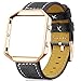 For Fitbit Blaze Leather Bands with Metal Frame, Dizywiee Classic Genuine Leather Wristband for Fitbit Blaze Replacement Fitness Strap Women Men