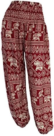 HAREM TROUSERS - Aladdin Hippie Pants Yoga Designs For Women &amp; Ladies (Elephant Red)