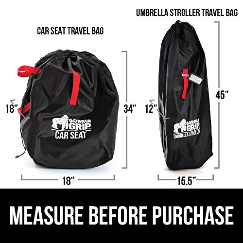 Gorilla Grip Umbrella Stroller Bag with Pouch, for Airplane Travel, Free Luggage Tag, Easy Carry