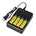 Garberiel 4pcs 2000mah 3.7V 18650 Li-ion Rechargeable Battery & Four slot lithium battery charger, High Performance 18650 Battery