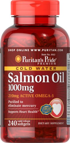 Puritan s Pride Omega-3 Salmon Oil 1000 mg (210 mg Active Omega-3)-240 Softgels