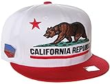 California Republic Flat Bill Vintage Style Snapback Hat Cap
