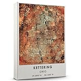 Kettering Map Poster, Ohio Map Art Poster, Map