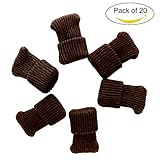 CoZroom 20pcs Knitting Wool Chair Legs Floor Protector Furniture Socks, Brown