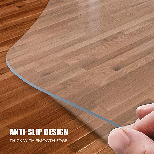 Kuyal Clear Chair mat for Hardwood Floor 30 x 48 inches Transparent