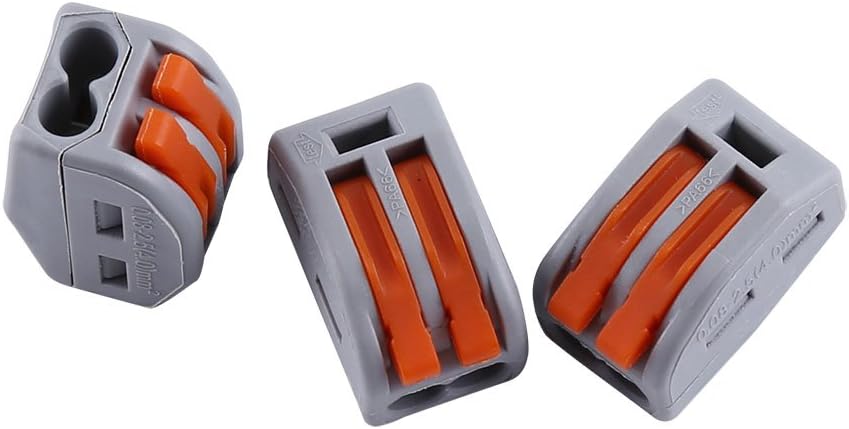 20Pcs 2/3/5 Way Spring Terminal Block Reusable Electric Cable Wire Connector (2 ways): Home Improvement