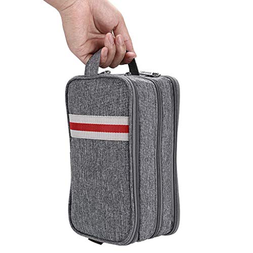 Toiletry Bag for Men or Women - Dopp Kit Travel Makeup Bag Waterproof Cosmetic Bag Organizer Wash Bag Portable Shaving Bag Grey