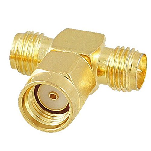 Yohii 1 Female to 2 Male RP SMA Female Triple T Rf Connector Adapter 3 Way Splitter 2pcs