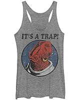 Star Wars Women's It's a Trap Admiral Ackbar Gray Heather Racerback Tank Top