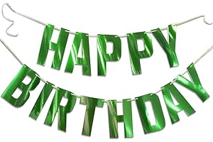 LETJOLT Green Happy Birthday Banner Greenery Theme Birthday Party Decoration Birthday Garland Supplies Signs for Funny Birthday Nursery Hanging Décor 13pcs