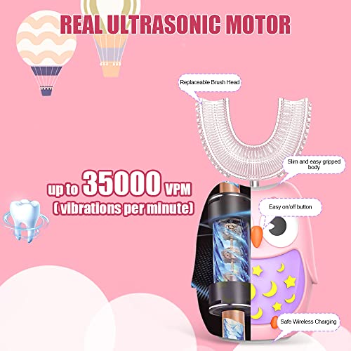 AUITRONCARE Kids Electric Toothbrush, U Shaped Ultrasonic Automatic