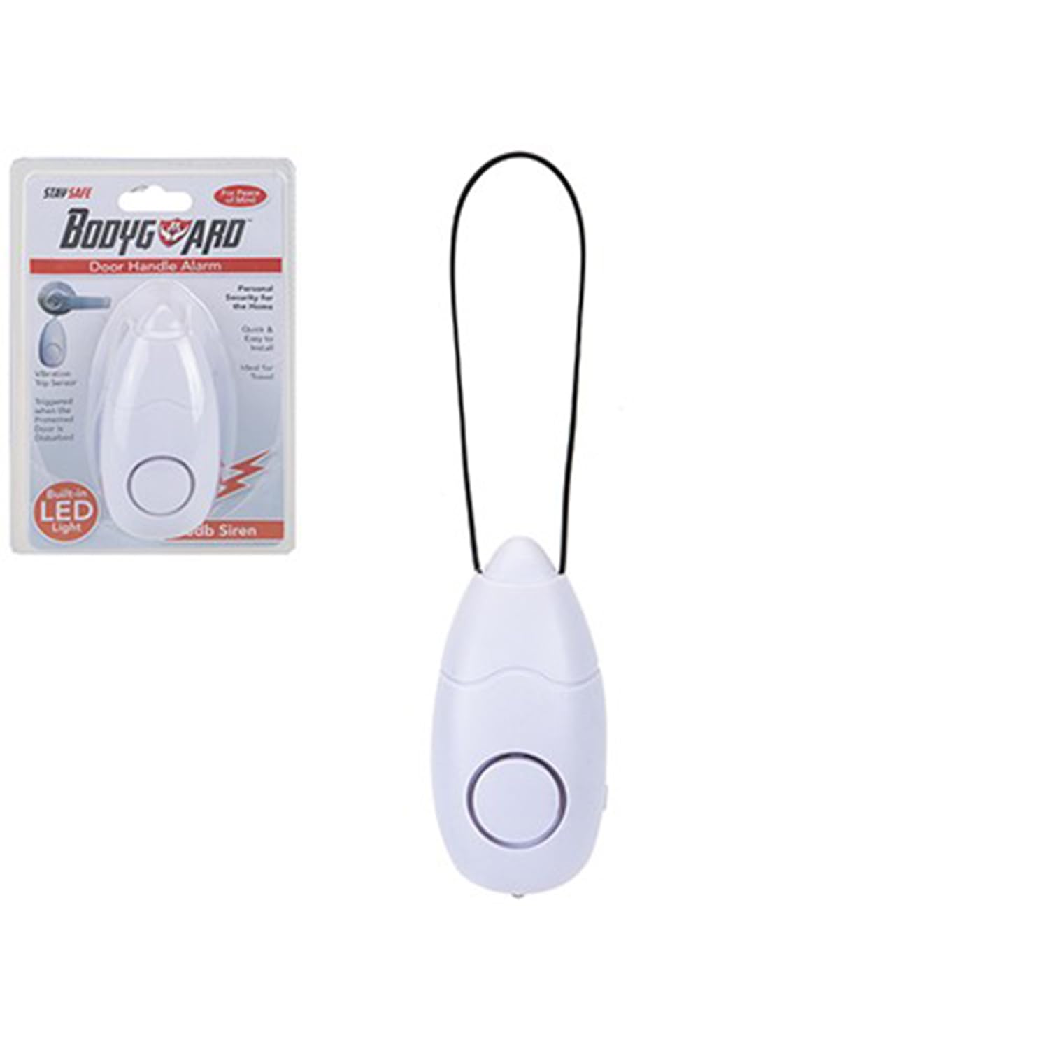 Porrtable White Door Handle Alarm - (1 Pc.) - Quick & Easy-to-Install Security Solution - Perfect for Protecting Your Home & Family!