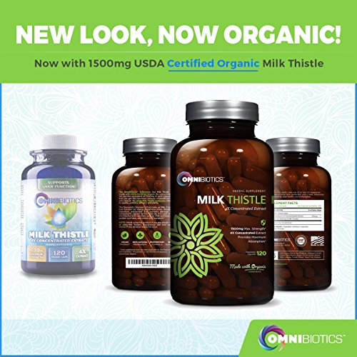 Organic Milk Thistle Capsules, 1500mg 4X Concentrated Extract is The Strongest Milk Thistle Supplement Available. Silymarin is Great for Liver Cleanse & Detox! 120 Vegetarian Capsules - Image 8