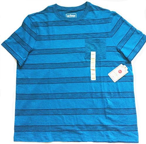 Urban Pipeline youth Boys Striped Pocket Graphic T-Shirt XXL Teal Navy
