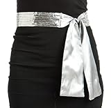 Womens Glamorous Sequin Sequence Fashion Sash Silver Medium/Large