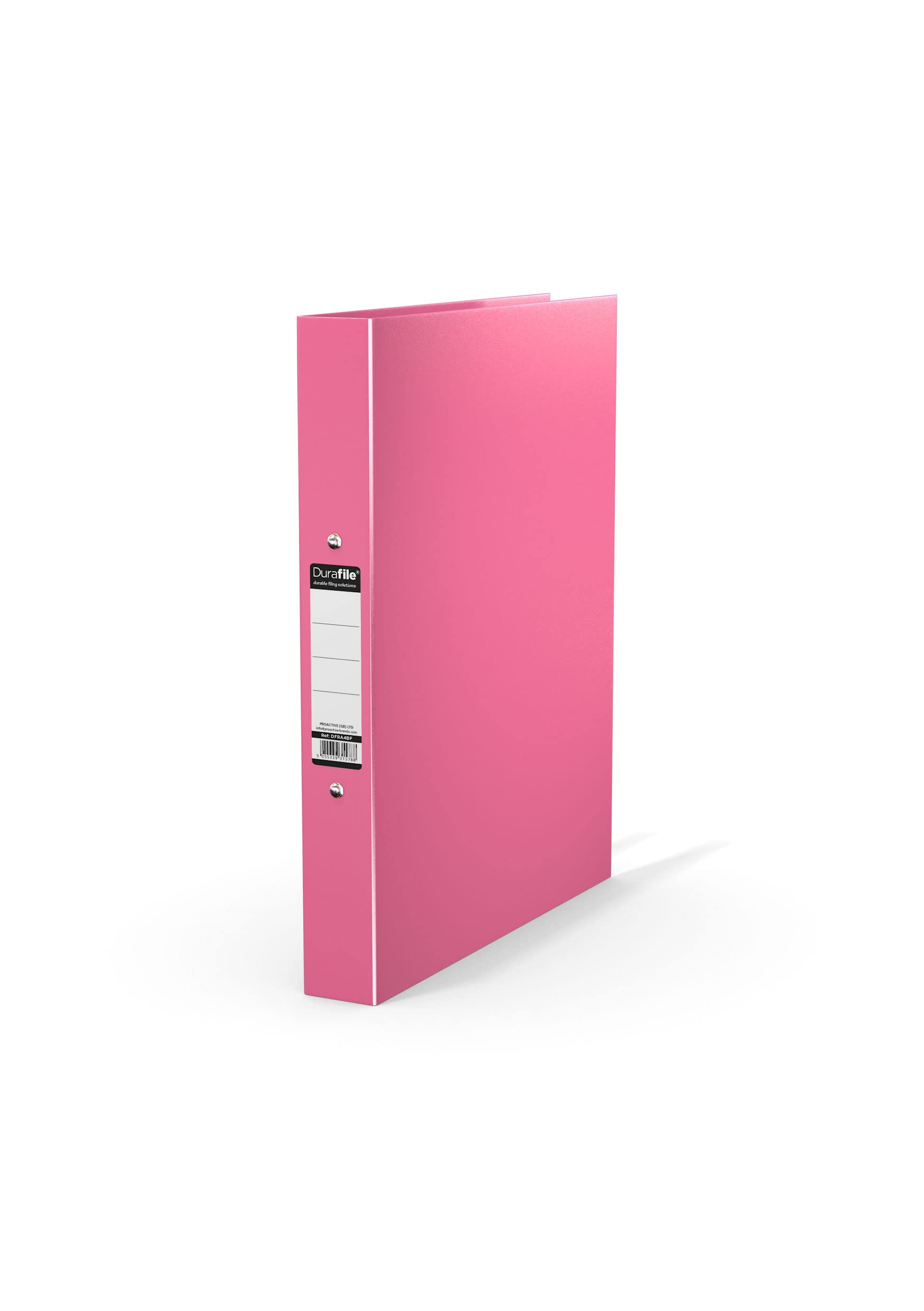 Durafile Ring Binder A4 File, Pink, Single File Folder Organiser, Heavy Duty Board Construction Folders for Paperwork Ring Binder, Ideal Folder for School, Home & the Office