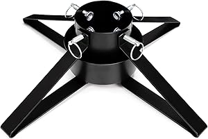 AIERDEN Christmas Tree Stand for Live Tree, Adjustable Metal Tree Holder for Real Christmas Tree Fits up to 8 Ft, Heavy Duty Christmas Tree Stand Base for Xmas Tree Decoration 1.38 to 3.3 inch Trunk Diameter