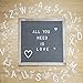 Rustic Wood Frame Felt Letter Board 12x12 inches. Pre-Cut Letters. Additional Symbols & Emojis, Letter Storage Case, Farmhouse Block Stand