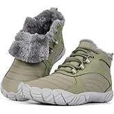 Hi-Y2Kgirls Winter Footwear Barefoot Shoes Women Men Zero Drop Barefoot Hiking Boots Slip On Warm Waterproof Snow Boot Minimalist Wide Toe Ankle Booties Five Finger Hike Shoes Outdoor