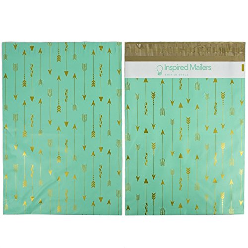 Inspired Mailers Poly Mailers 10x13 Deluxe Tribal Arrows Print – Pack of 100 – Unpadded Poly Bags for Shipping (Seafoam) - Thumbnail 3