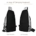 MOSISO Sling Backpack with USB Charging Port, Pure Gray
