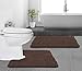 Gorilla Grip Bathroom Rug Sets, Soft Chenille 2 Piece Area Rugs Set, Toilet Base Mat and 30x20 Carpet, Absorbent Microfiber Washable Mats Dry Quickly, Home Decor and Bath Room Accessories, Brown