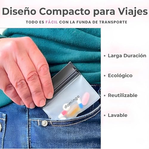 Pill Pouch Bags, Reusable 7-Day Durable Multi-Purpose Travel-Sized Container, Mini Pills Baggies, Clear Lockable Bags, Colored Days of the Week, Medicine Organizer Storage Pouches |Pill Cutter