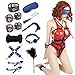 BDSM Adult Game Sohimi Sex Toy Bondage Restraint Kit Hand Ankle Cuffs & Tickle Feather 11 pcs Set Collection