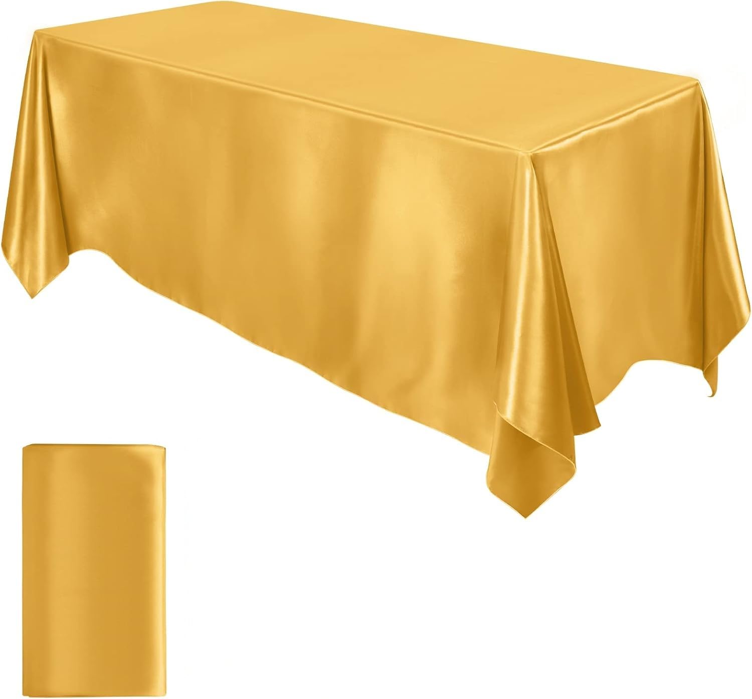 58 x 126inch Rectangle Shaped Washable Tablecloth Table Cover Stain Resistant Banquet Wedding Party Decor(Gold)
