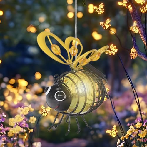 Luces Solares De Abeja Para Exterior, Luz Solar Colgante Con Forme De Animal, Luz LED De Simulación De Insectos, Lámpara Solar De Jardín Sostenible Para Decoración Exterior