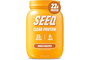 SEEQ Clear Whey Isolate Protein Powder, Mango Pineapple - 25 Servings, 22g Protein Per Serving - 0g Lactose, Sugar-Free, Keto-Friendly, Soy Free - Juice-Like Protein, Post-Workout Recovery