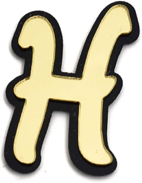 Amazon Plata デコ素材 デコレーションパーツ アルファベット 鏡面加工 ゴールド イニシャル メッセージ デコレーション 切文字 H デコ素材 通販