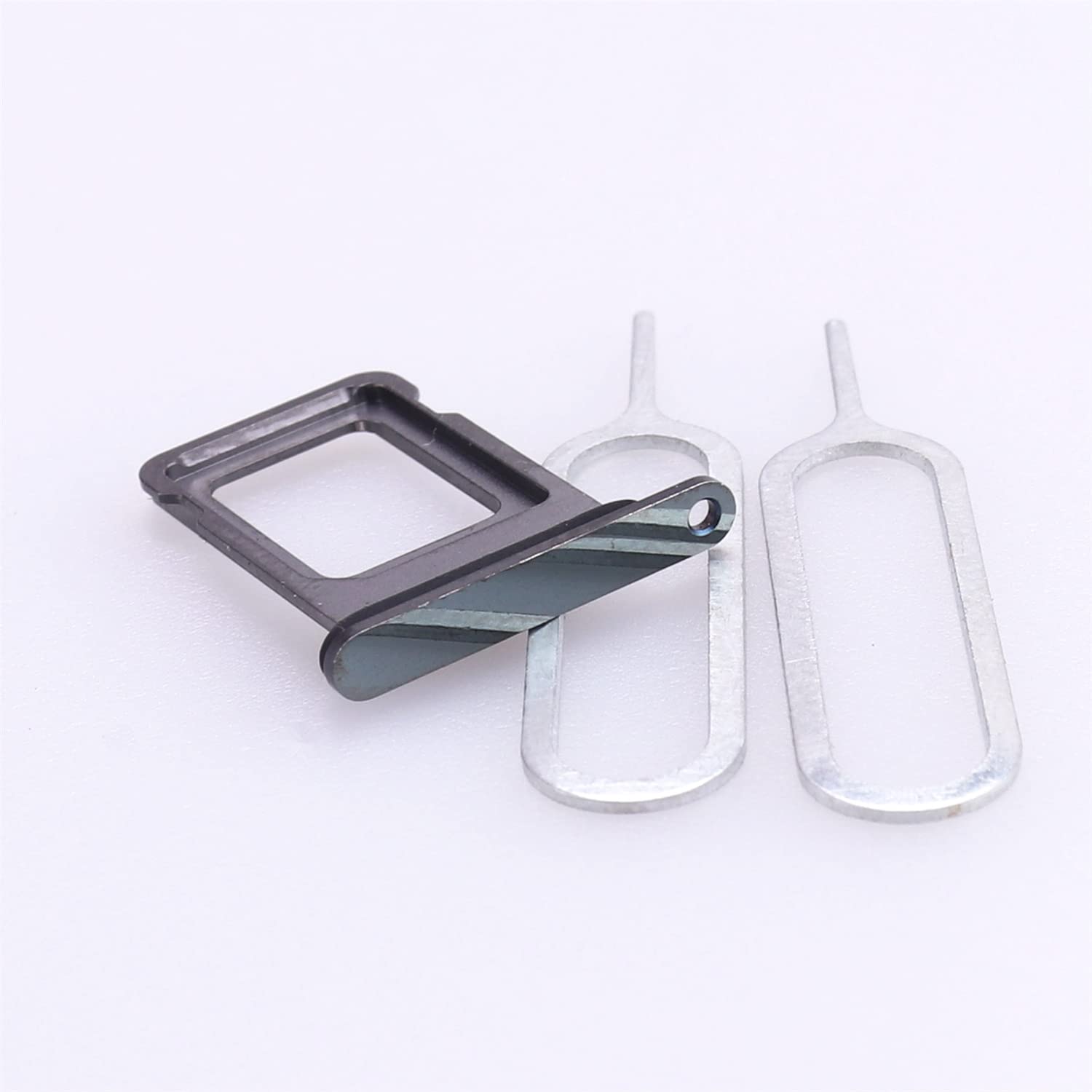 For iPhone 13/13 Pro Max SIM Card Tray Slot Holder Replacement, (Single Card Version) with Waterproof Rubber Seal Ring + SIM Card Tray Open Eject Pin Alpine Green