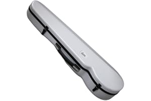 PAITITI Violin Shaped Full Size Durable Super Light Fiber Glass Case with Hygrometer Backpackable (White)
