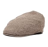 Born to Love - Boy's Tweed Page Boy Newsboy Baby Kids Driver Cap Hat (SM 52 CM brown tan)