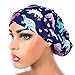 Womens Surgical Scrub Hat OR Nurse Cap Euro Style Girl Dinosaurs and Hearts Bouffant Cap