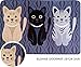 Elohas Cute Cat Feeding Waterproof Non Slip 16 * 24 inch Doormats Rug Carpet for Kitchen,Bath Room,Pet Feeding Blue