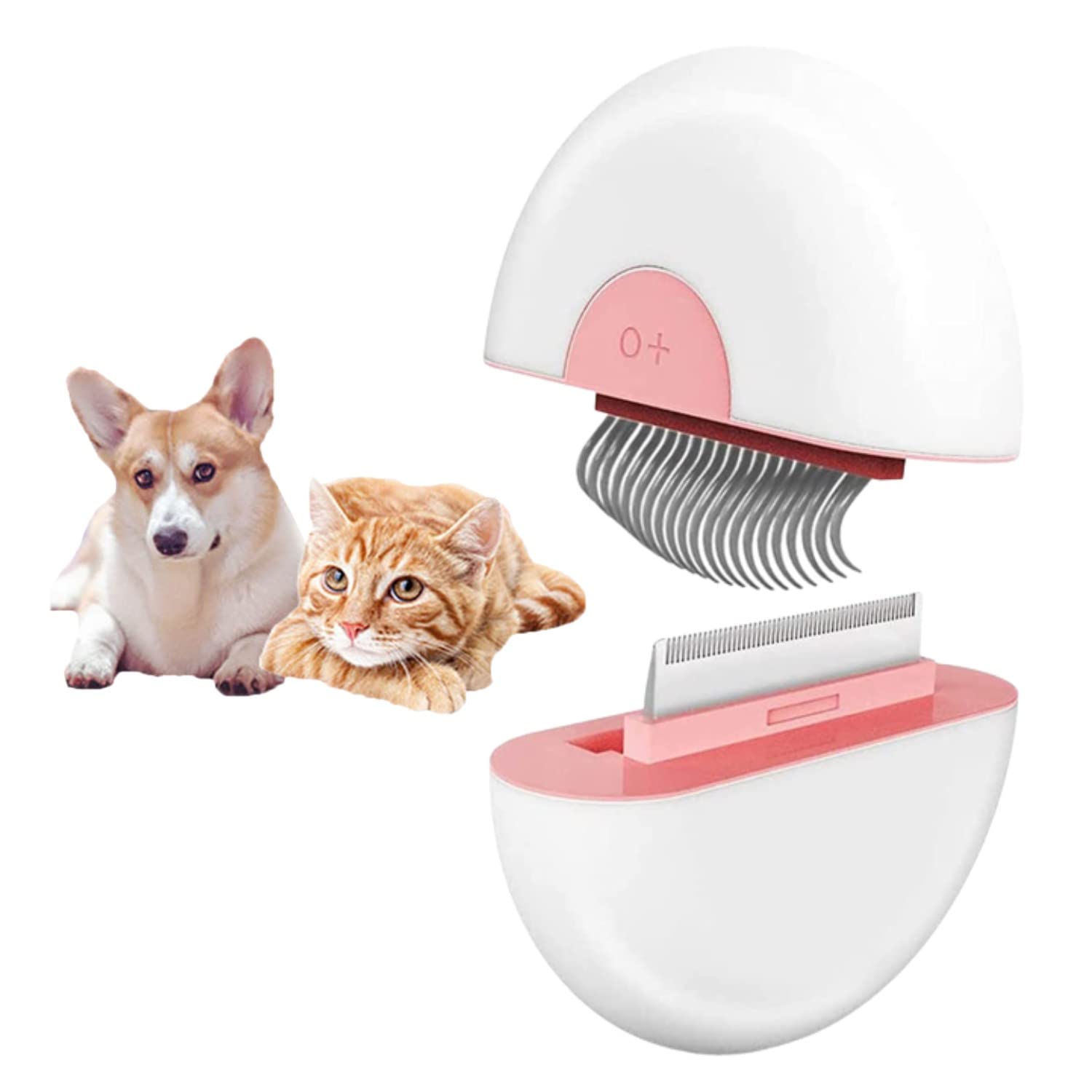 WUBAYI Portable Dog Cat Brush Grooming Cleaning Massage Brush, 2 in 1 Smooth Dog Removal Tool to Remove Tangled Dead Skin, Dirt and Shed Hair