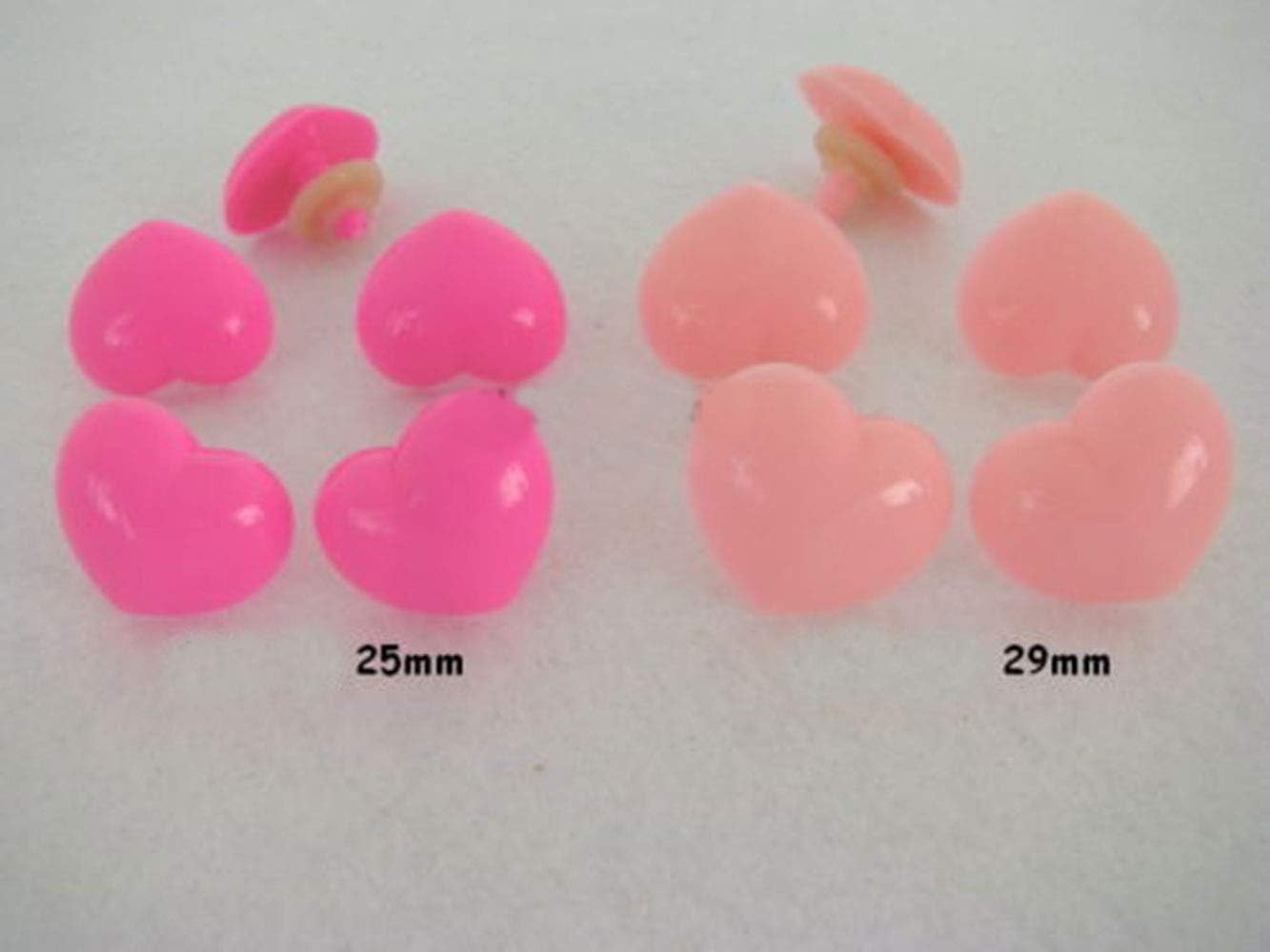 Craft Sewing Heart Shape Plastic Safety Noses Button Eye Crochet Doll, 10 pcs Mixed