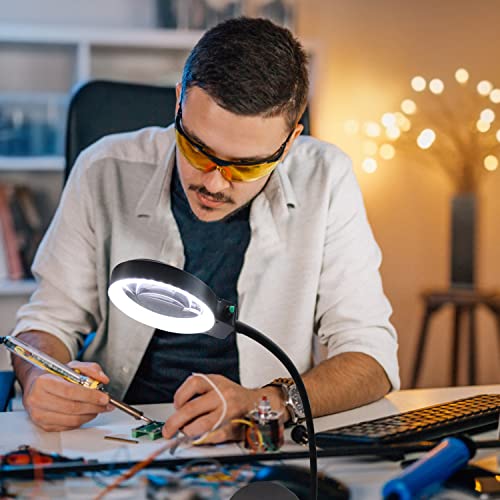 Magnifying Glass with Light 2 in 1 Magnifying Lamp 10X 20X Magnifying