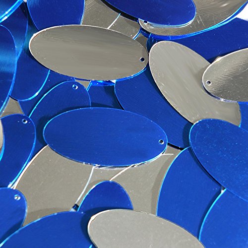 Silver one side, royal blue one side! Metallic Oval 1.5