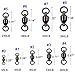Ball Bearing Fishing Swivels Tackle - Barrel Swivel Connectors, High Strength Stainless Steel Solid Welded Rings for Saltwater Freshwater Lures Leader Lines, 25pcs, Size8 390lbs