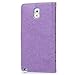 Note 3 Case,Samsung Galaxy Note 3 Case - Mavis's Diary Wallet Embossed Butterflies Flowers Design Folio Flip PU Leather with Stand Magnetic Closure Card Slot Shockproof Soft TPU Inner Cover - Purple