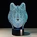 Wolf Night Lights for Kids,3D Night Lamp, Children Toys for Boys, 7 LED Colors Changing Lighting, Touch USB Charge Table Desk Bedroom Decoration, Cool Gifts Ideas Birthday Xmas for Baby Girl Friends